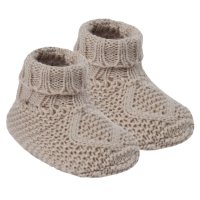 ABO14-BI: Biscuit Chain Knit Bootees